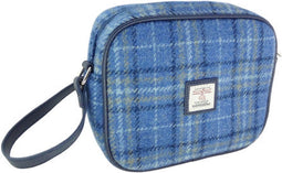 Schoudertas Almond Lichtblauw Geruit - 19x21x7 - Harris Tweed - Glen Appin of Scotland