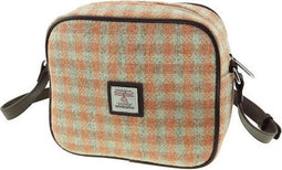 Schoudertas Almond Oranje Gingham - 19x21x7 - Harris Tweed - Glen Appin of Scotland