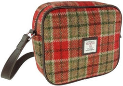 Schoudertas Almond Rood Groen Tartan - 19x21x7 - Harris Tweed - Glen Appin of Scotland
