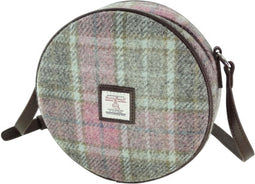 Schoudertas Bannock Zacht Roze Buchanan - Rond - Ritssluiting - Harris Tweed - Glen Appin of Scotland