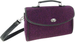 Schoudertas Calder Paars Burgundy Visgraat - Werk of Studie - Harris Tweed - Glen Appin of Scotland
