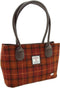 Schoudertas Cassley Bruin met Oranje - Klassiek - Harris Tweed - Glen Appin of Scotland
