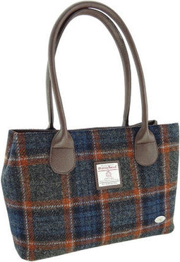 Schoudertas Cassley Grijs met Roestbruin (Grey and Rust) - Klassiek - Harris Tweed - Glen Appin of Scotland