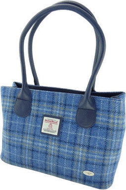Schoudertas Cassley Lichtblauw geruit - Klassiek - Harris Tweed - Glen Appin of Scotland
