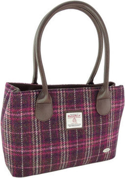 Schoudertas Cassley Paars Geruit - Klassiek - Harris Tweed - Glen Appin of Scotland