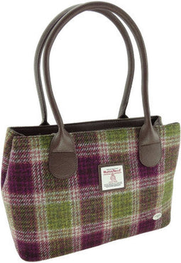 Schoudertas Cassley Paars Heide (Heather check) - Klassiek - Harris Tweed - Glen Appin of Scotland