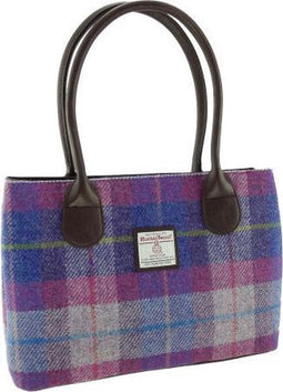Schoudertas Cassley Paars met Roze - Klassiek - Harris Tweed - Glen Appin of Scotland