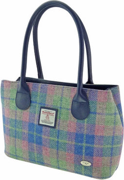 Schoudertas Cassley Zacht Blauw met Roze - Klassiek - Harris Tweed - Glen Appin of Scotland