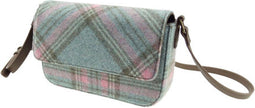 Schoudertas Crossbody Blauw Roze - Rosehall - Abraham Moon Tweed - Glen Appin of Scotland