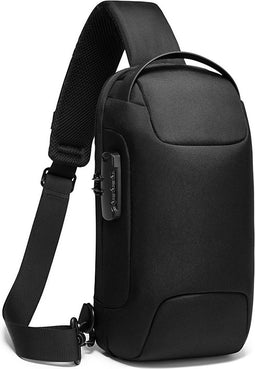 Schoudertas heren - crossbody tas - slingbag - anti diefstal - waterafstotend - 34 x 10 x 18 cm - zwart