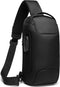 Schoudertas heren - crossbody tas - slingbag - anti diefstal - waterafstotend - 34 x 10 x 18 cm - zwart