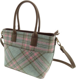 Schoudertas Loxley Blauw Roze (Aqua Pink) - Rosehall - Abraham Moon Tweed - Glen Appin of Scotland