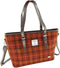 Schoudertas Spey Bruin met Oranje - Groot - Ritssluiting - Harris Tweed - Glen Appin of Scotland