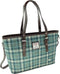 Schoudertas Spey Lichtblauw en Creme (Duck Egg and Cream) - Groot - Ritssluiting - Harris Tweed - Glen Appin of Scotland