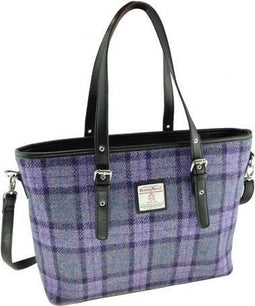 Schoudertas Spey Paars - Groot - Ritssluiting - Harris Tweed - Glen Appin of Scotland