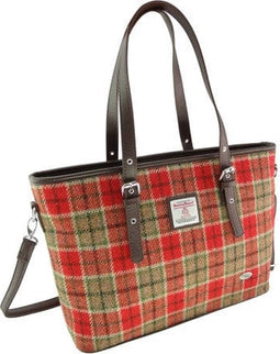 Schoudertas Spey Rood Groen Tartan - Groot - Ritssluiting - Harris Tweed - Glen Appin of Scotland