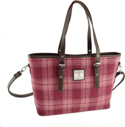 Schoudertas Spey Roze (Salmon Pink) - Groot - Ritssluiting - Harris Tweed - Glen Appin of Scotland