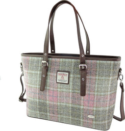 Schoudertas Spey Zacht Roze Buchanan - Groot - Ritssluiting - Harris Tweed - Glen Appin of Scotland