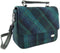Schoudertas Thurso Blauw met Turquoise ruit - 23x24x9 - Harris Tweed - Glen Appin of Scotland