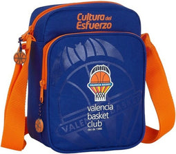 Schoudertas Valencia Basket Blauw Oranje (16 x 22 x 6 cm)