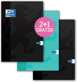 Schrift oxford a4 lijn 2+1 zwart turquoise - 12 stuks