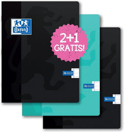 Schrift Oxford A5 lijn 36vel 2+1 assorti