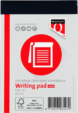 Schrijfblok Quantore A7 gelinieerd | 3 stuks
