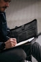 Schrijfmap Maverick All Black A4 met rits en blocnote leer zwart