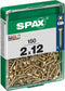 Schroefdoos SPAX 4081020200122 Houten schroef Platte kop (2 x 12 mm) (2,0 x 12 mm)