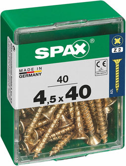 Schroefdoos SPAX Houten schroef Platte kop (4,5 x 40 mm)