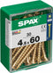Schroefdoos SPAX Houten schroef Platte kop (4,5 x 60 mm)