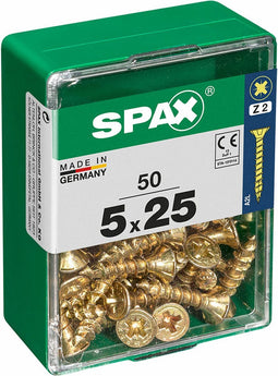 Schroefdoos SPAX Houten schroef Platte kop (5 x 25 mm) (5,0 x 25 mm)