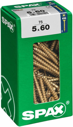 Schroefdoos SPAX Houten schroef Platte kop (5 x 60 mm) (5,0 x 60 mm)