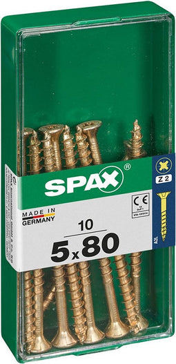 Schroefdoos SPAX Yellox Hout Platte kop 10 Onderdelen (5 x 80 mm)