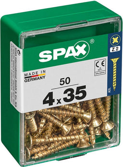 Schroefdoos SPAX Yellox Hout Platte kop 50 Onderdelen (4 x 35 mm)