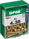 Schroefdoos SPAX Yellox Hout Platte kop 50 Onderdelen (4 x 35 mm)