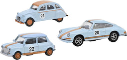 Schuco 452671600 H0 Auto Citroën, Mini, Porsche 3-delige set Vintage Racing, MHI