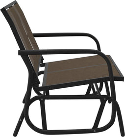 Schuifbank tuin 120,5x76x86,5 cm textielfolie en staal bruin