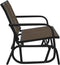 Schuifbank tuin 120,5x76x86,5 cm textielfolie en staal bruin