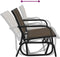 Schuifbank tuin 120,5x76x86,5 cm textielfolie en staal bruin