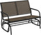 Schuifbank tuin 120,5x76x86,5 cm textielfolie en staal bruin