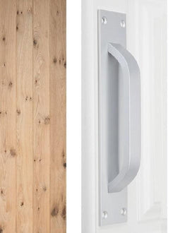 Schuifdeurgreep inclusief schroeven | 20cm | Handgreep zilver | Meubelhandvat | Landelijke greep | Industriële Keukengreep | Hand Grepen | Robuust | Deurgreep Staal | Metaal | Strak Meubelbeslag | schuifdeur | Handvat | Greep | Barndeur |