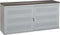 Schuifdeurkast met geperforeerde deuren breed 160CM diep 45CM hoogte 72,5CM bladkleur Lichtgrijs framekleur Wit (RAL9010)