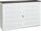 Schuifdeurkast met geperforeerde deuren breed 160cm diep 45cm hoogte 72,5cm bladkleur wit framekleur wit (ral9010)