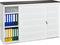 Schuifdeurkast met geperforeerde deuren breed 160CM diep 45CM hoogte 72,5CM bladkleur Ahorn framekleur Wit (RAL9010)