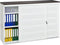 Schuifdeurkast met geperforeerde deuren breed 166CM diep 40CM hoogte 100CM bladkleur Ahorn framekleur Wit (RAL9010)