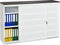 Schuifdeurkast met geperforeerde deuren breed 166CM diep 40CM hoogte 100CM bladkleur Kersen framekleur Wit (RAL9010)