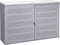 Schuifdeurkast met geperforeerde deuren breed 166CM diep 40CM hoogte 100CM bladkleur Havanna framekleur Aluminium (RAL9006)