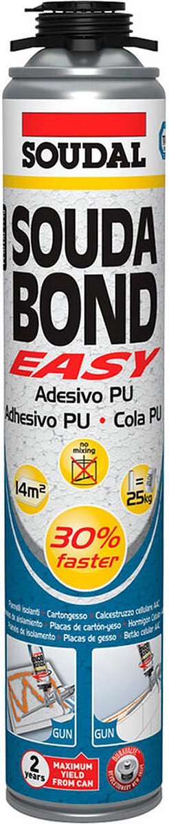 Schuim Soudal SoudaBond Easy Polyurethaan Pistool 750 ml