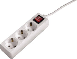 Schuko 3 Way Multi-socket Adapter Hama Technics 69030382 White